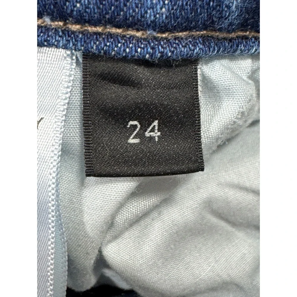 Flying Monkey Womens Mid-Rise Cropped Straight Blue Jeans 24 Meas: 24x27